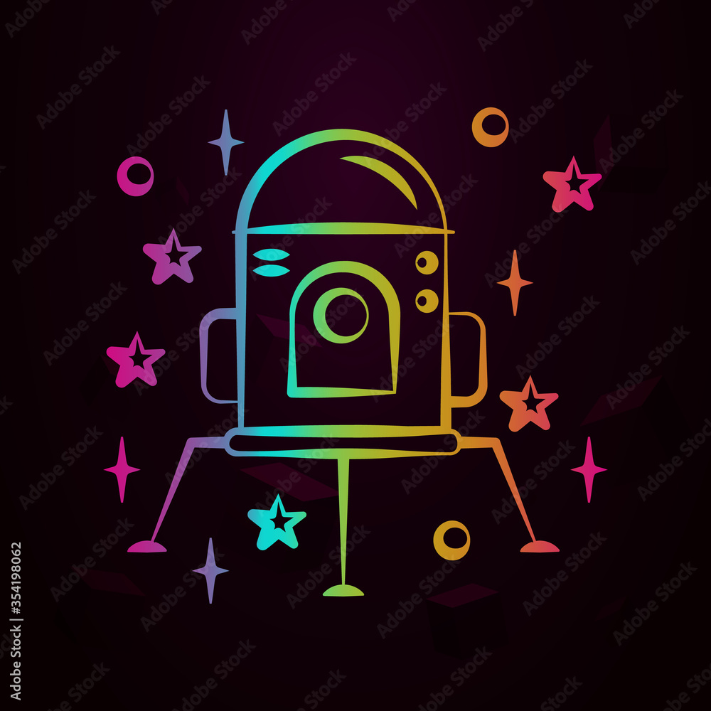 Aufkleber spaceship nolan icon simple thin line, outline vector of space icons for ui and ux, website or mobil