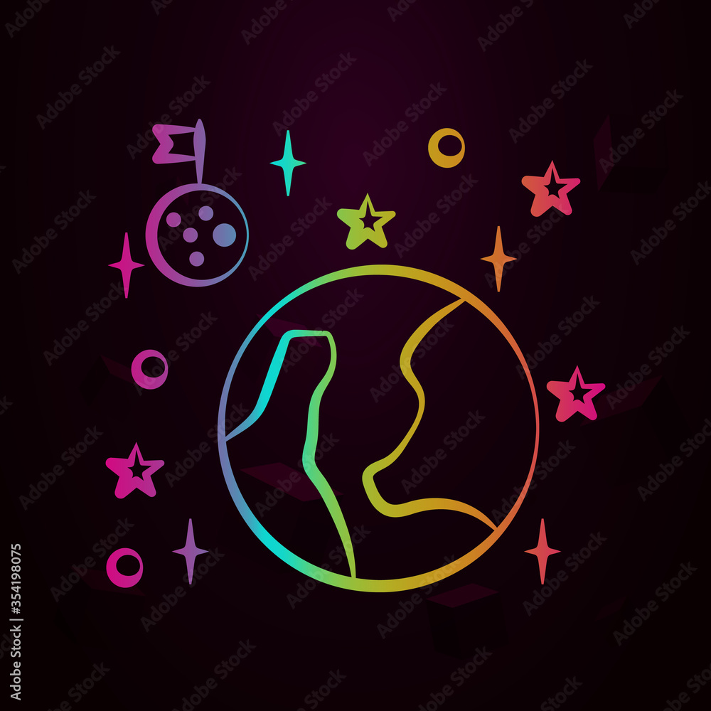 Poster space nolan icon simple thin line, outline vector of space icons for ui and ux, website or mobile ap