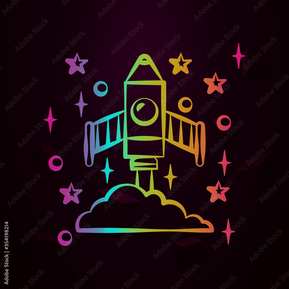 Poster rocket nolan icon simple thin line, outline vector of space icons for ui and ux, website or mobile a