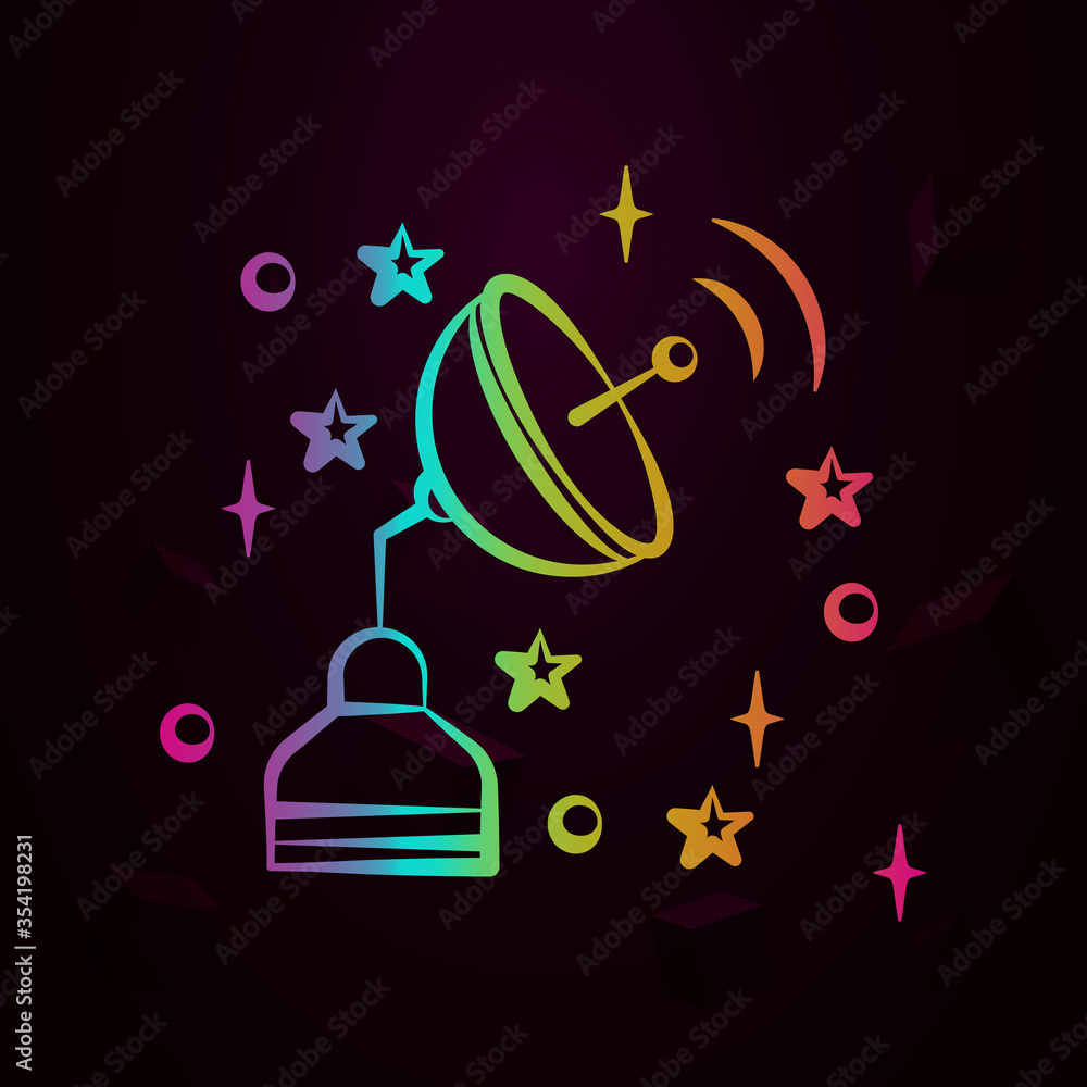 Poster satellite nolan icon simple thin line, outline vector of space icons for ui and ux, website or mobil