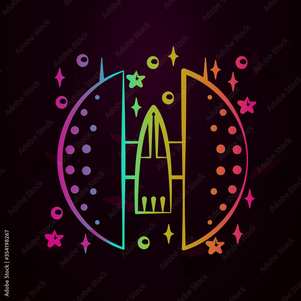 Aufkleber spaceship nolan icon simple thin line, outline vector of space icons for ui and ux, website or mobil