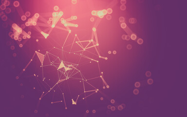 Abstract background. Molecules technology with polygonal shapes, connecting dots and lines. Connection structure. Big data visualization.