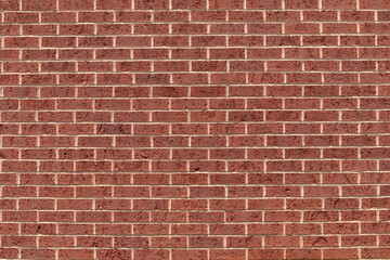 Classic red brick background in running bond pattern, copy space, horizontal aspect