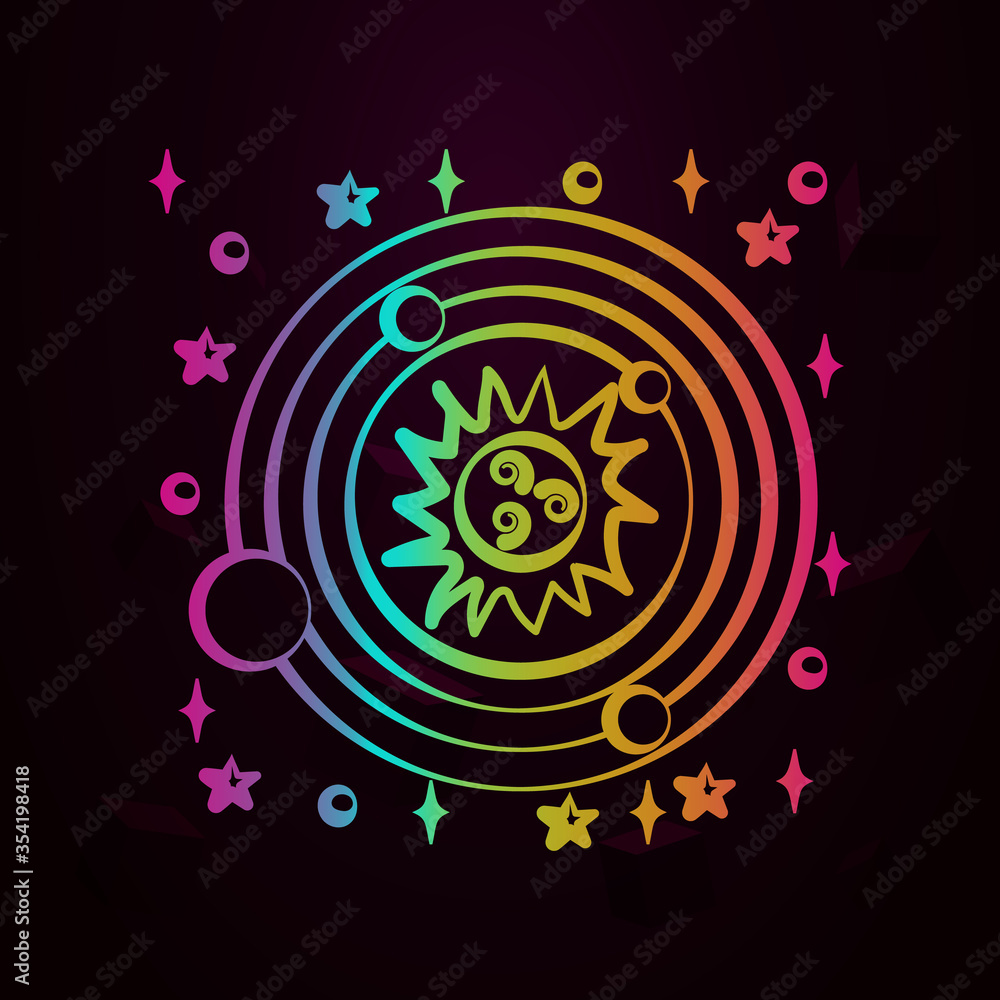 Poster solar system nolan icon simple thin line, outline vector of space icons for ui and ux, website or mo