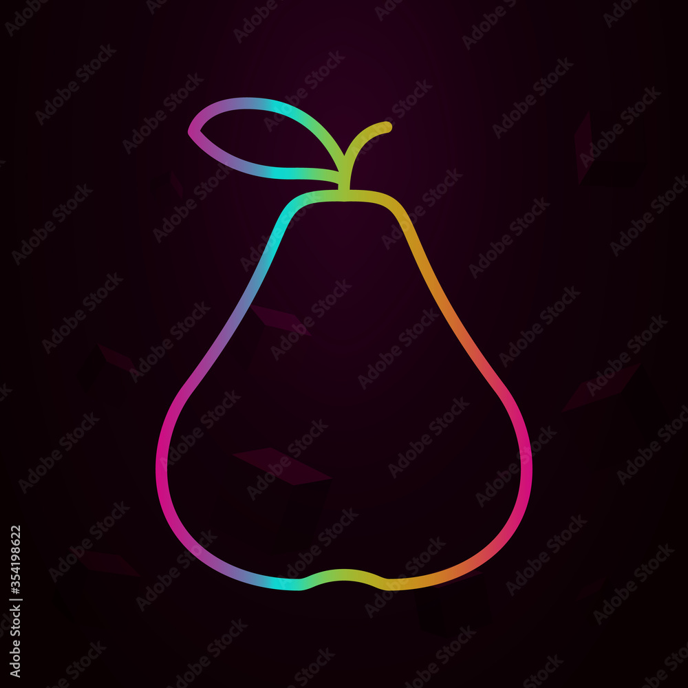 Poster pear outline nolan icon simple thin line, outline vector of fruit icons for ui and ux, website or mo