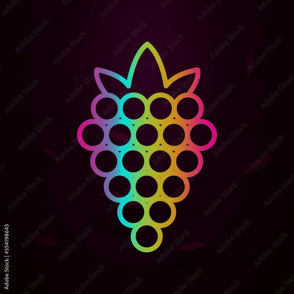 Poster grapes outline nolan icon simple thin line, outline vector of fruit icons for ui and ux, website or 