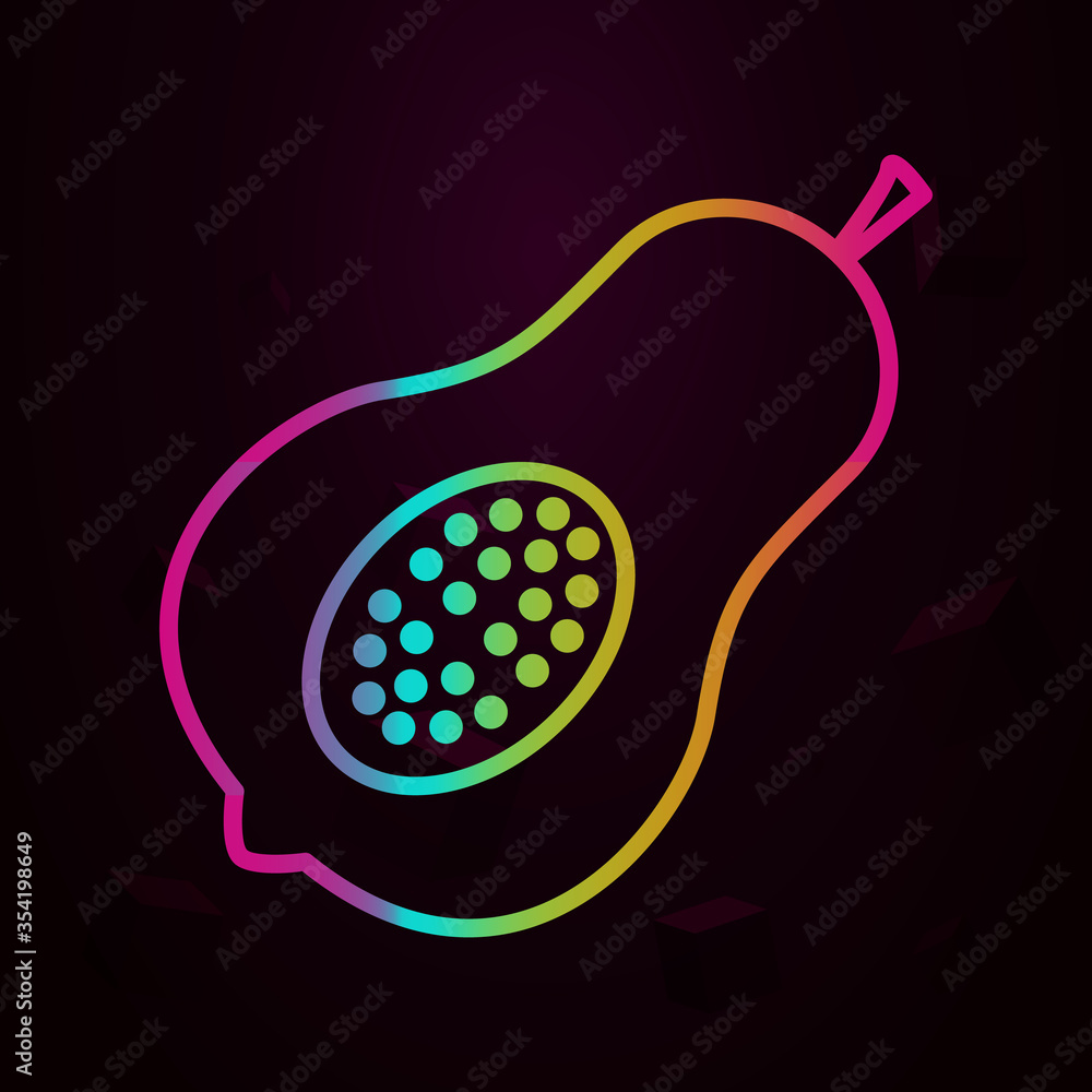 Poster avocado outline nolan icon simple thin line, outline vector of fruit icons for ui and ux, website or