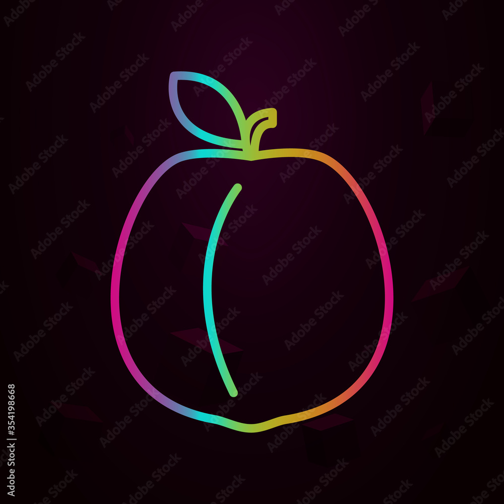 Poster apricot outline nolan icon simple thin line, outline vector of fruit icons for ui and ux, website or