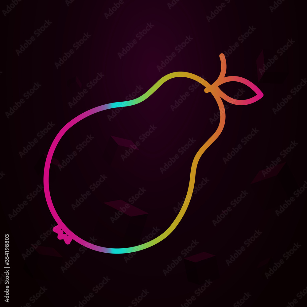 Poster pear outline nolan icon simple thin line, outline vector of fruit icons for ui and ux, website or mo