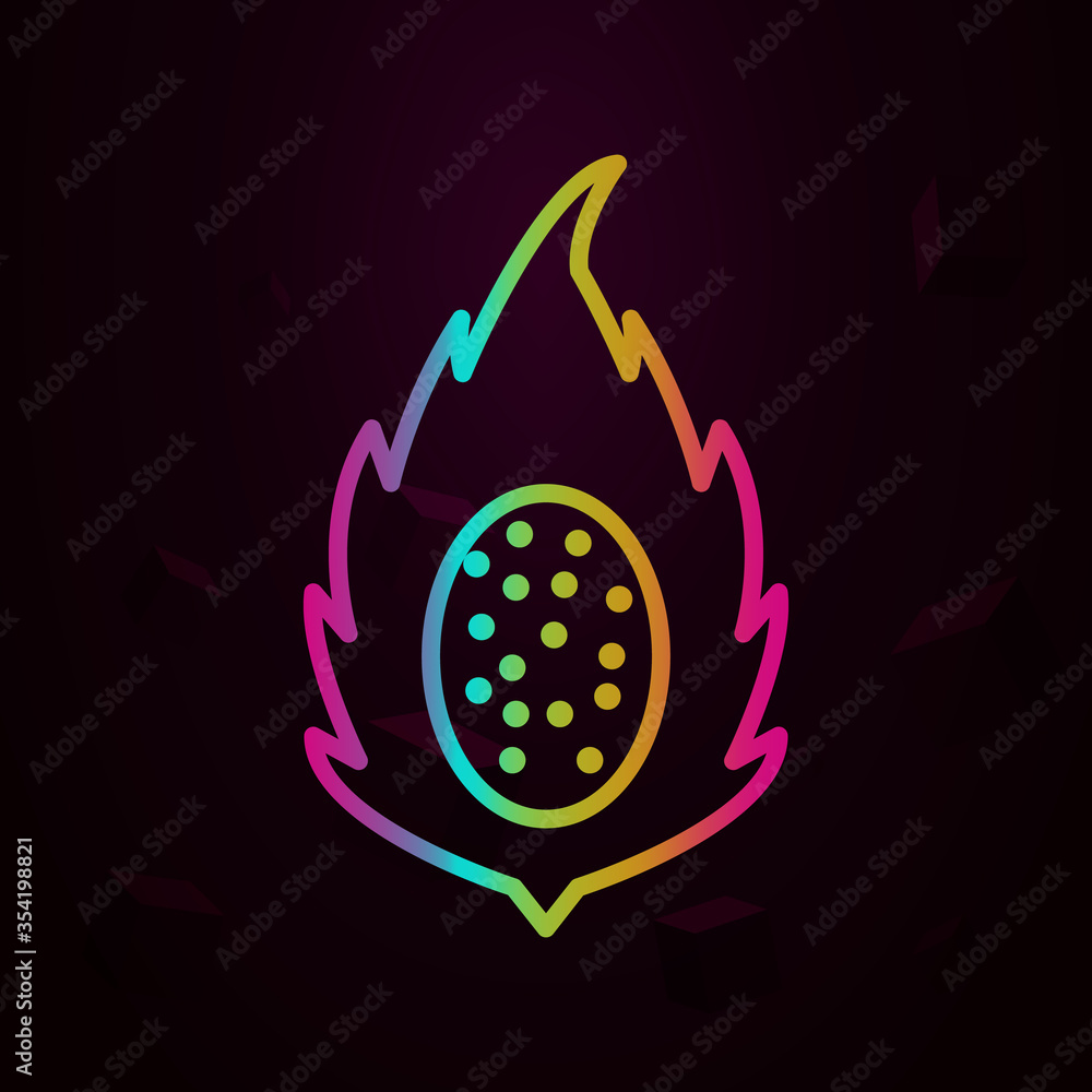 Poster pitaya outline nolan icon simple thin line, outline vector of fruit icons for ui and ux, website or 