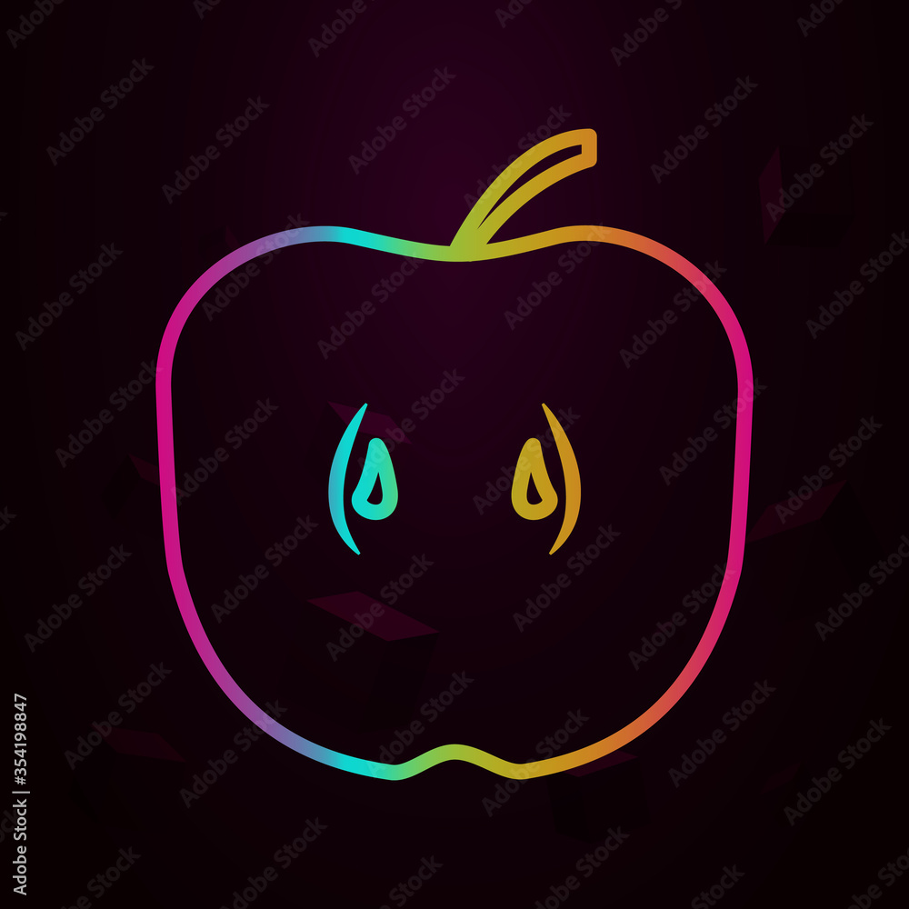 Aufkleber apple in cut outline nolan icon simple thin line, outline vector of fruit icons for ui and ux, websi