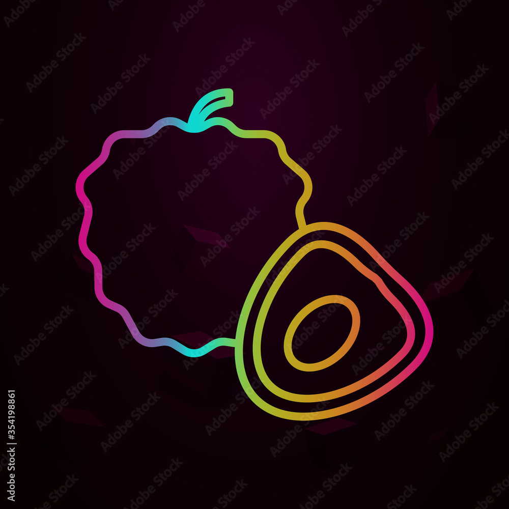 Poster pitaya outline nolan icon simple thin line, outline vector of fruit icons for ui and ux, website or 