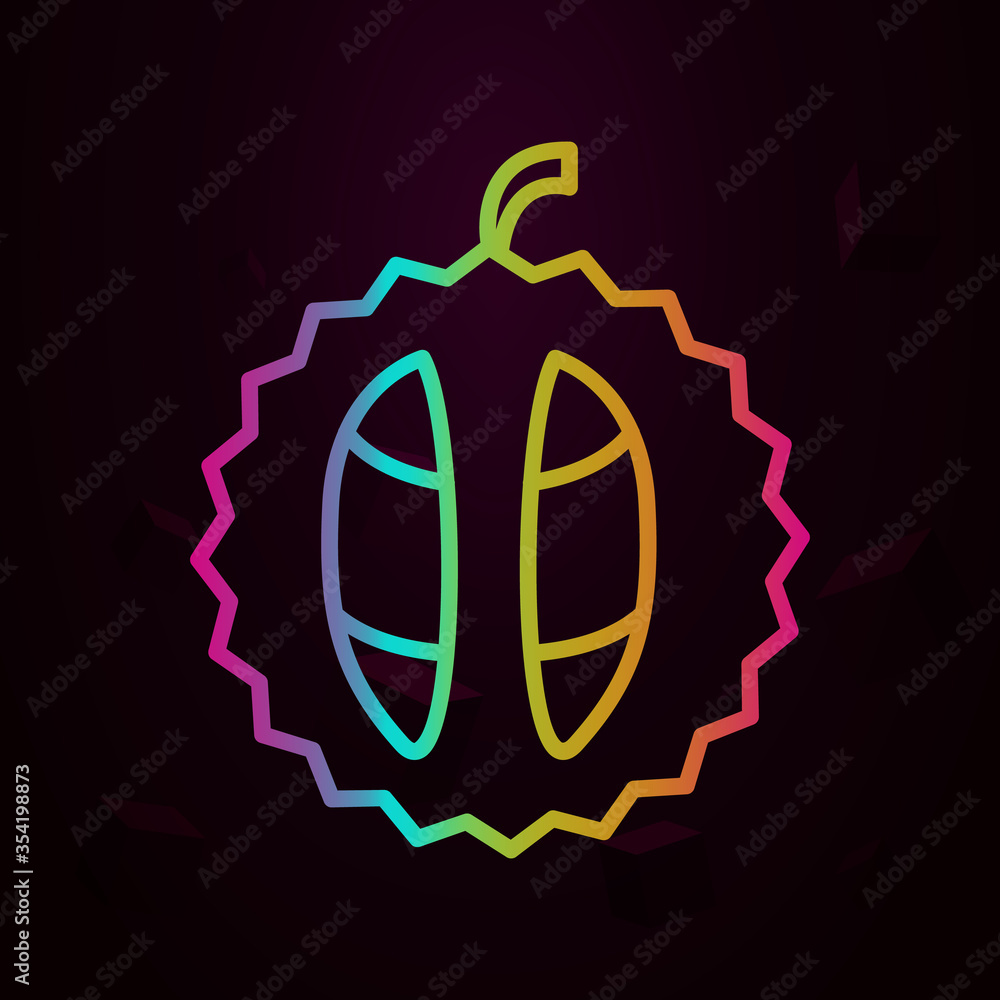 Poster durian outline nolan icon simple thin line, outline vector of fruit icons for ui and ux, website or 