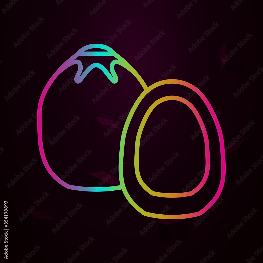Poster mangosteen outline nolan icon simple thin line, outline vector of fruit icons for ui and ux, website