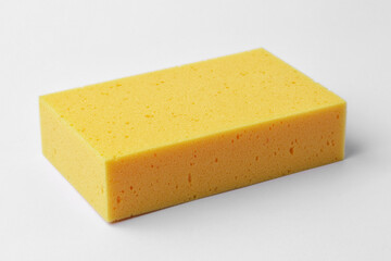 Yellow sponge on white background