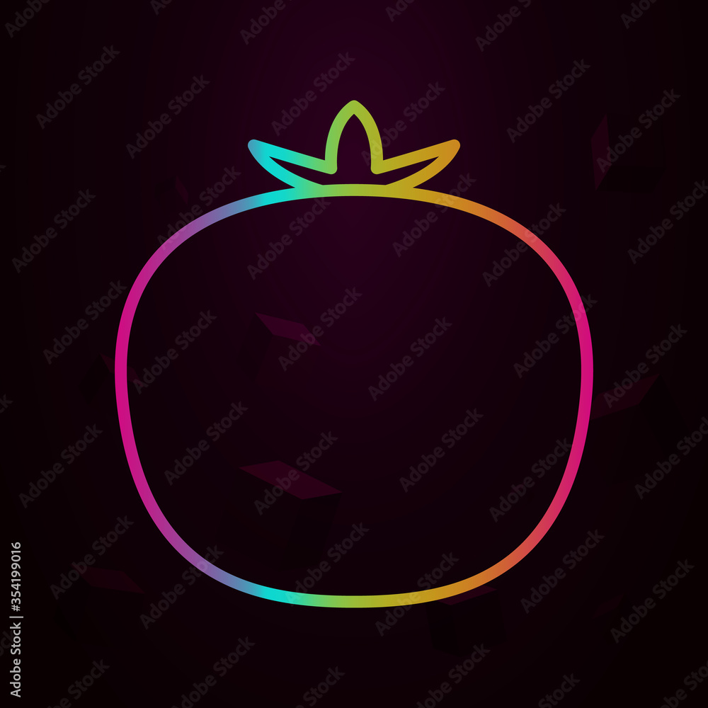 Poster tomato outline nolan icon simple thin line, outline vector of fruit icons for ui and ux, website or 