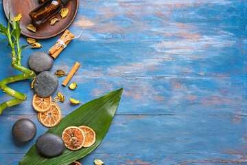 Beautiful spa composition on wooden background