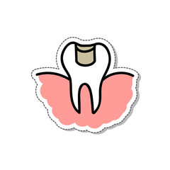 dental cure doodle icon, vector illustration