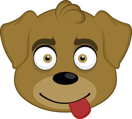 Vector illustration of the face of a cute dog cartoon