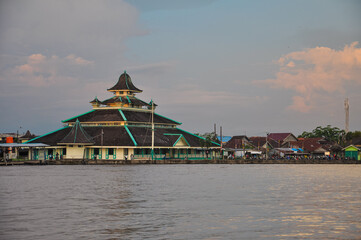 The Jami Mosque, the oldest and historic mosque in Pontianak City, the edge of the Kapuas River