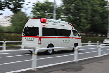 ambulance car on the road