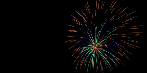 Fototapeta premium Sparkle Fireworks in Night Sky
