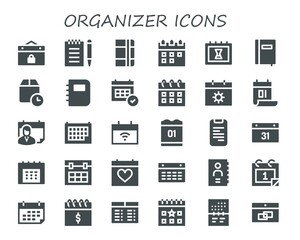 organizer icon set