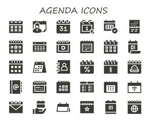 Modern Simple Set of agenda Vector filled Icons