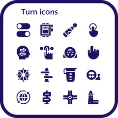 Modern Simple Set of turn Vector filled Icons