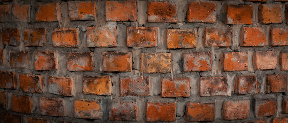 Orange brick wall texture background