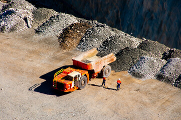 Mining Dump Truck on Ore Pad