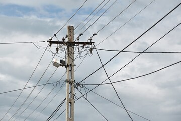 Many cables of electric lines