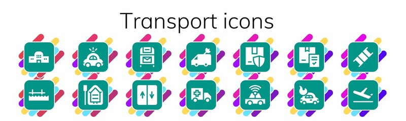 transport icon set