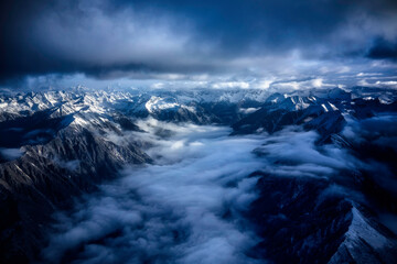 clouds over the mountains