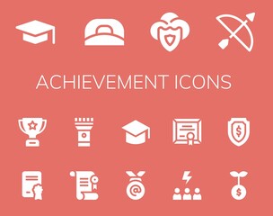 Modern Simple Set of achievement Vector filled Icons