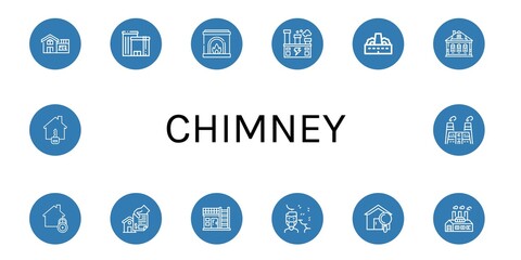 chimney icon set