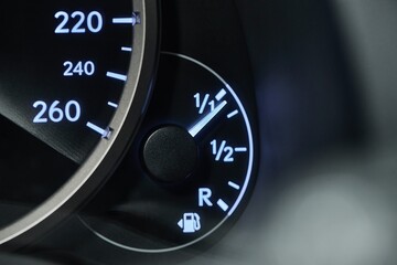 Fuel indicator of a car going down