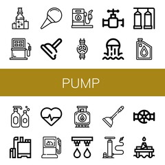 pump simple icons set