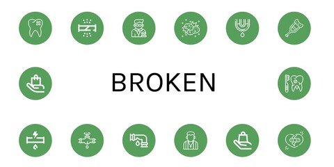 broken icon set