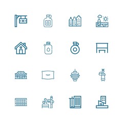 Editable 16 hotel icons for web and mobile
