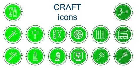Editable 14 craft icons for web and mobile
