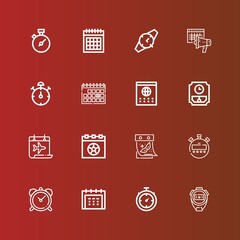 Editable 16 deadline icons for web and mobile