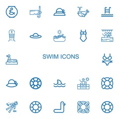 Editable 22 swim icons for web and mobile