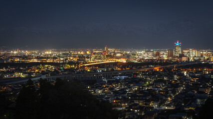 富山県 呉羽山公園 展望台 夜景