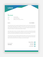 Creative Style Blue Color Letterhead Design For Your Business Vector Template