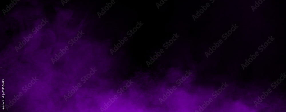 Wall mural panoramic fog mist texture overlays. abstract purple smoke isolated background for effect, text or c