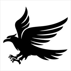 Hawk flying Logo design template illustrations
