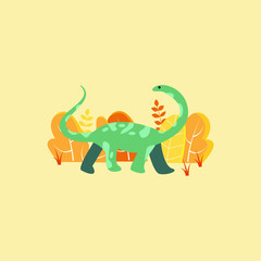 Adorable Dinosaur vector illustration for kids in flat style