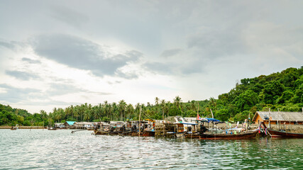 Fototapeta na wymiar Fishing village in Andaman Sea