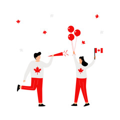 Canada day with character.Independence day of Canada